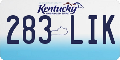 KY license plate 283LIK