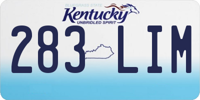 KY license plate 283LIM