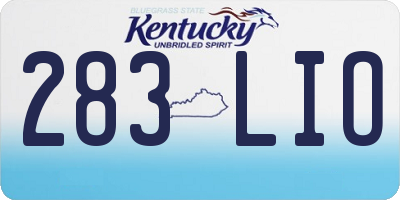 KY license plate 283LIO