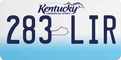 KY license plate 283LIR