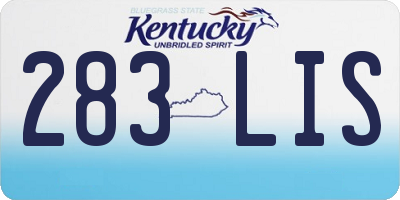 KY license plate 283LIS