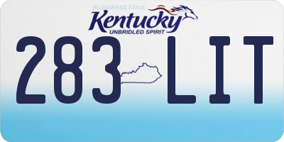 KY license plate 283LIT