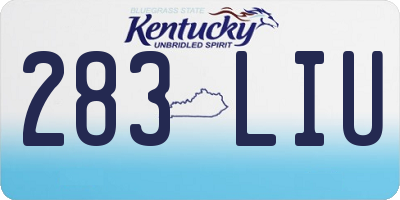 KY license plate 283LIU
