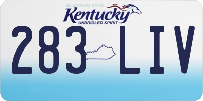 KY license plate 283LIV
