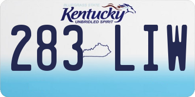KY license plate 283LIW