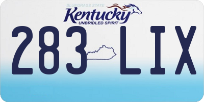 KY license plate 283LIX