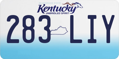 KY license plate 283LIY