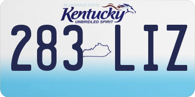 KY license plate 283LIZ