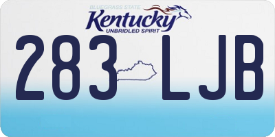 KY license plate 283LJB