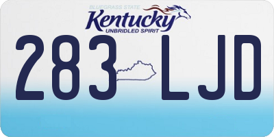 KY license plate 283LJD