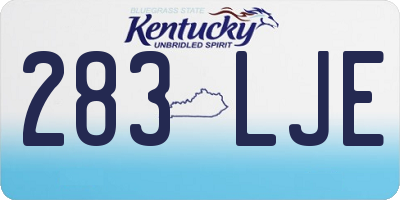 KY license plate 283LJE