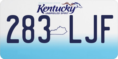 KY license plate 283LJF