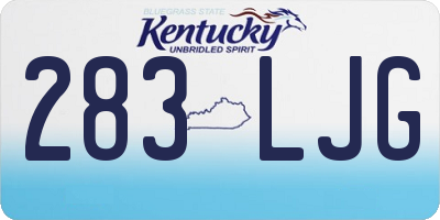 KY license plate 283LJG
