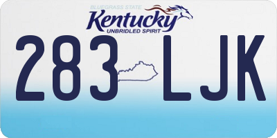 KY license plate 283LJK