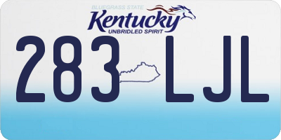 KY license plate 283LJL