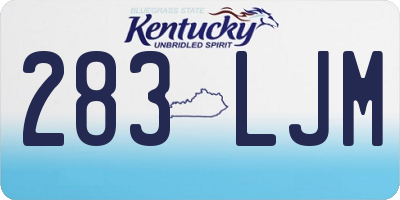 KY license plate 283LJM