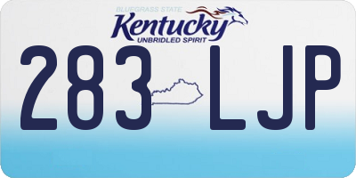 KY license plate 283LJP