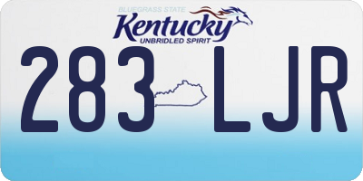 KY license plate 283LJR