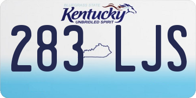 KY license plate 283LJS