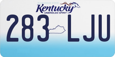 KY license plate 283LJU