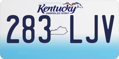 KY license plate 283LJV