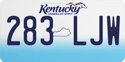KY license plate 283LJW
