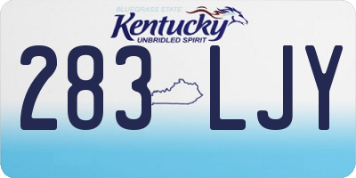 KY license plate 283LJY
