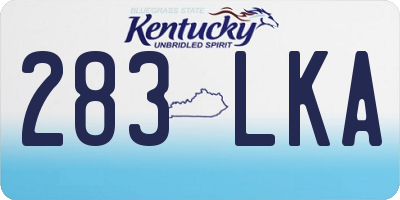 KY license plate 283LKA