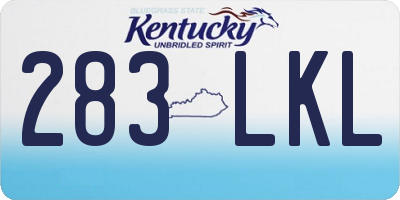 KY license plate 283LKL