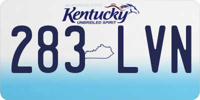 KY license plate 283LVN