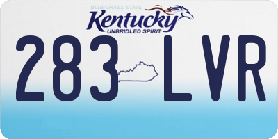 KY license plate 283LVR