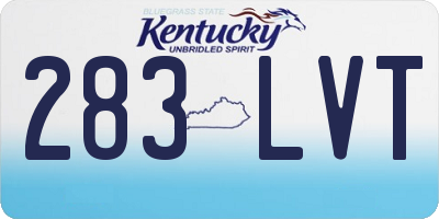 KY license plate 283LVT