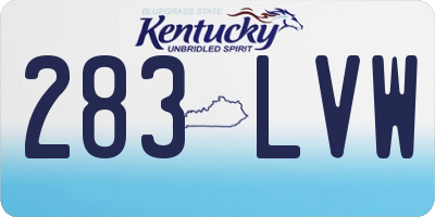 KY license plate 283LVW