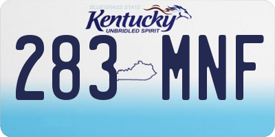KY license plate 283MNF