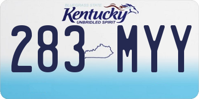 KY license plate 283MYY