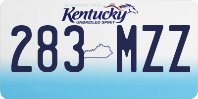 KY license plate 283MZZ