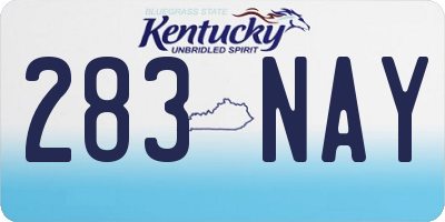 KY license plate 283NAY