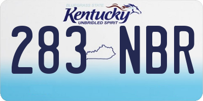 KY license plate 283NBR