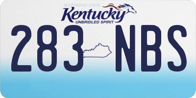 KY license plate 283NBS