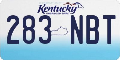 KY license plate 283NBT