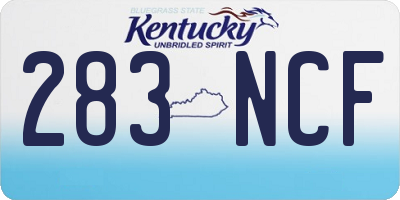 KY license plate 283NCF