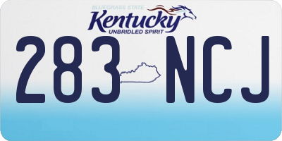 KY license plate 283NCJ