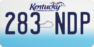 KY license plate 283NDP