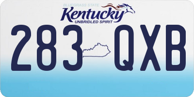 KY license plate 283QXB
