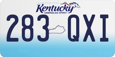 KY license plate 283QXI