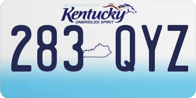 KY license plate 283QYZ