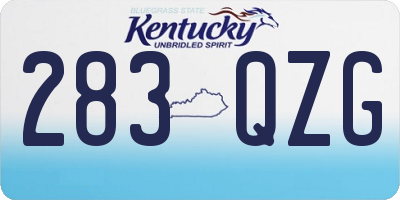 KY license plate 283QZG