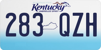 KY license plate 283QZH