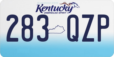 KY license plate 283QZP
