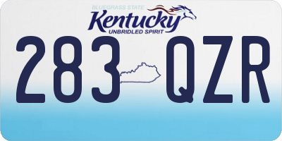 KY license plate 283QZR